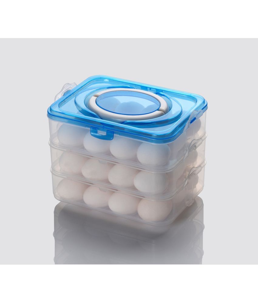     			BRANZY 36 Grid Containers Plastic Light Blue Egg Container ( Set of 1 )