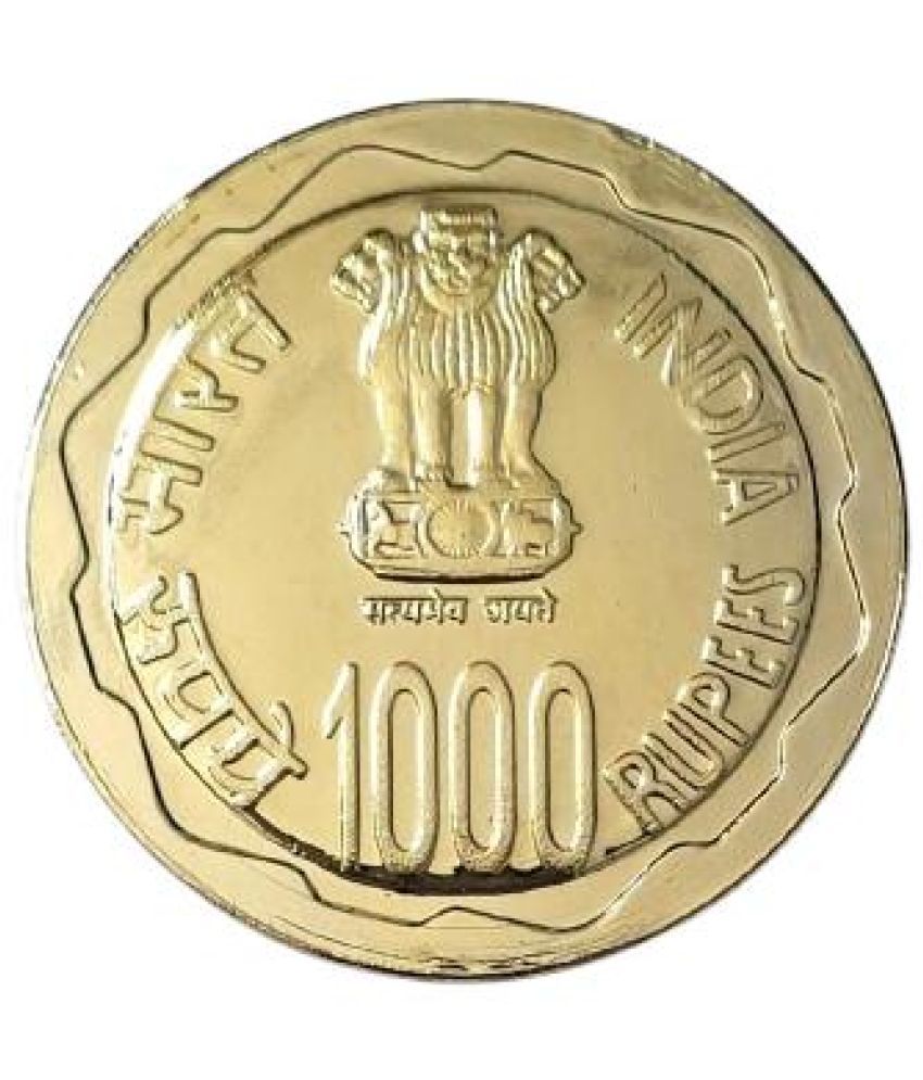     			Extemely Rare 1000 Rupee Newely Launched Mahatma Gandhi UNC Gold Plated Coin