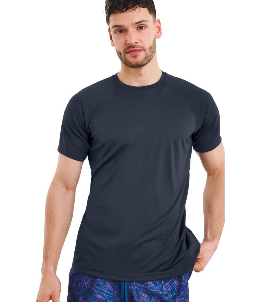     			FTX Polyester Regular Fit Solid Half Sleeves Men's Round T-Shirt - Dark Grey ( Pack of 1 )