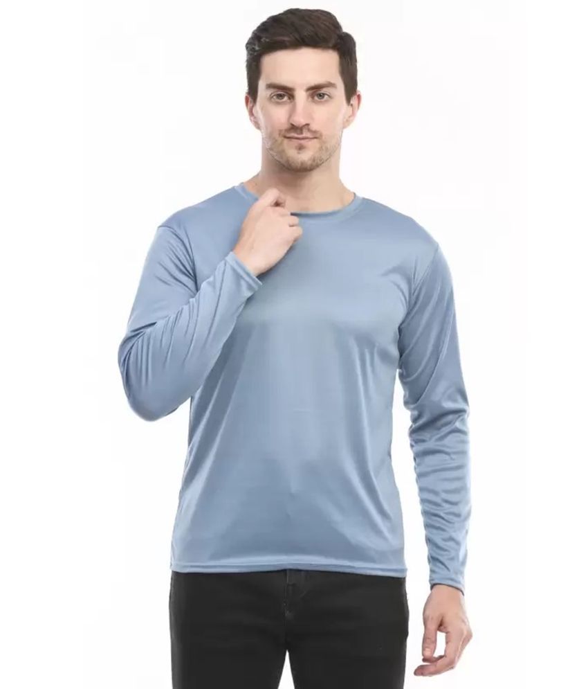     			IRHA Polyester Slim Fit Solid Full Sleeves Men's Round T-Shirt - Teal Blue ( Pack of 1 )