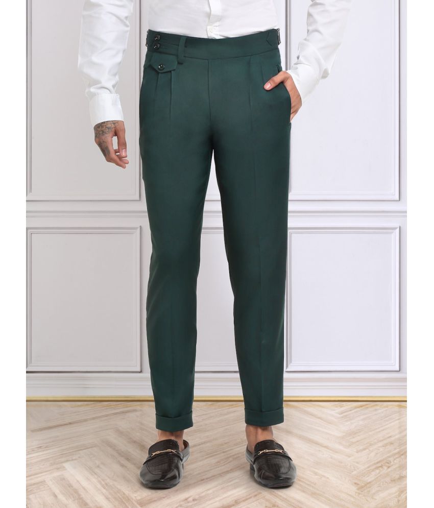     			Klotthe Slim Pleated Men's Formal Trouser - Dark Green ( Pack of 1 )