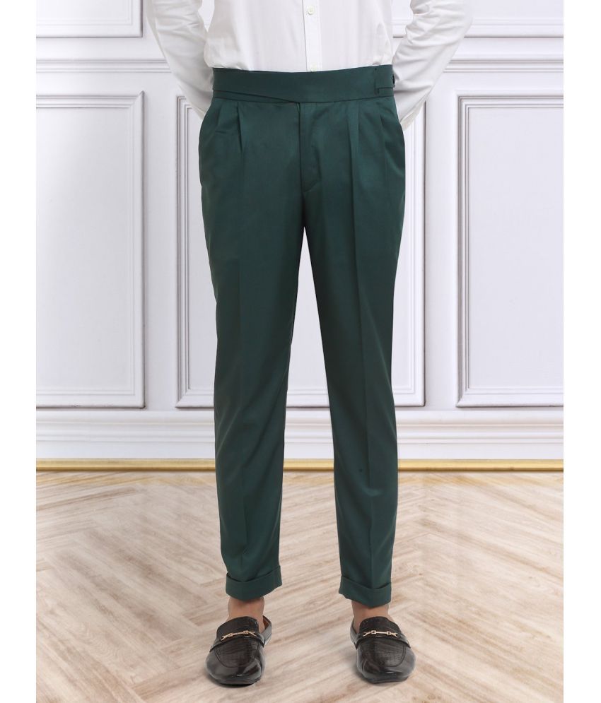     			Klotthe Slim Pleated Men's Formal Trouser - Dark Green ( Pack of 1 )