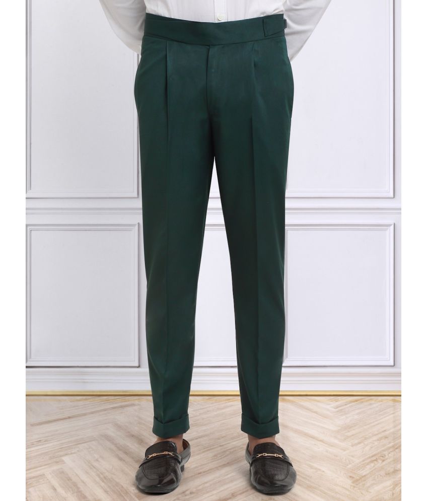     			Klotthe Slim Pleated Men's Formal Trouser - Dark Green ( Pack of 1 )