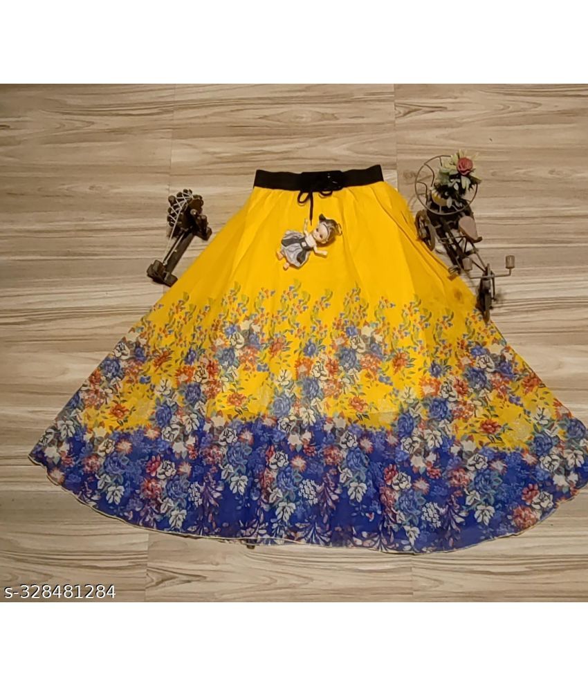     			RC NEOEN Yellow Georgette Women's Flared Skirt ( Pack of 1 )