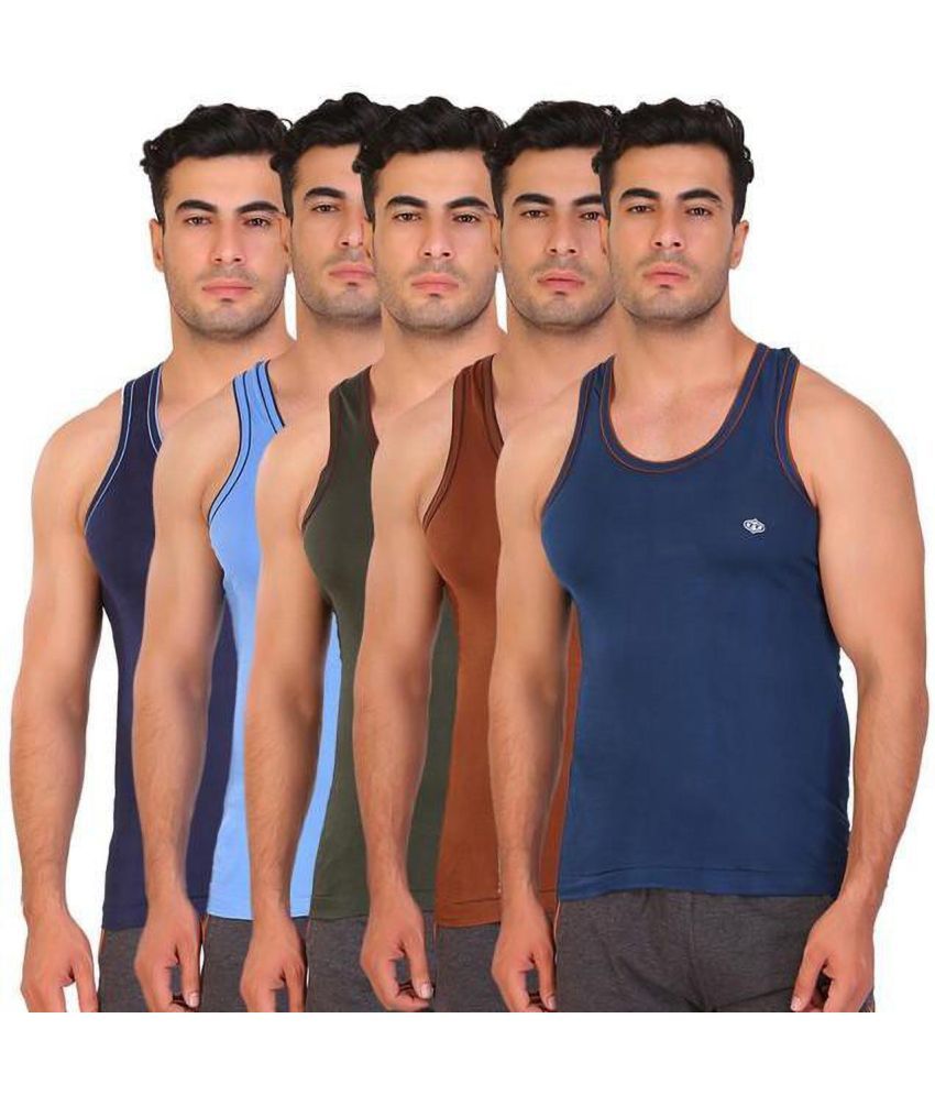     			TT Pack of 5 Cotton Basic Vest For Men ( Multicolor )