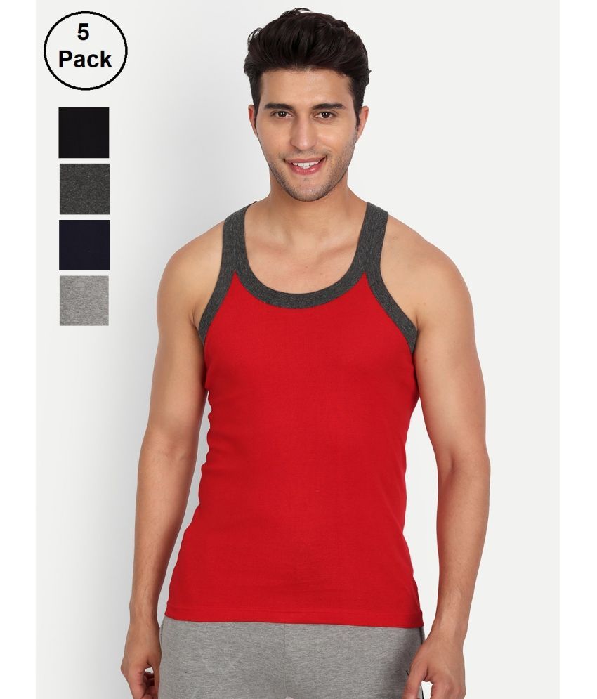     			TT Pack of 5 Cotton Gym Vest For Men ( Grey )