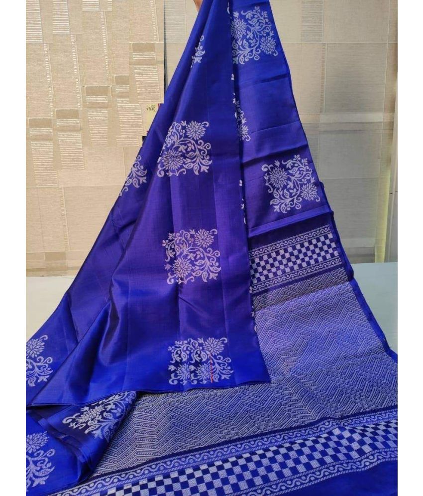     			A TO Z CART Silk Blend Embellished Saree With Blouse Piece ( Blue , Pack of 1 )