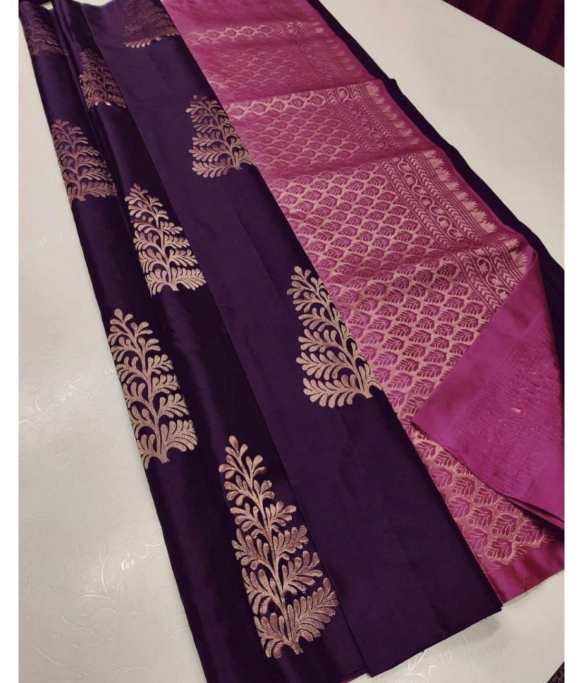     			Aika Silk Blend Embellished Saree With Blouse Piece ( Wine , Pack of 1 )