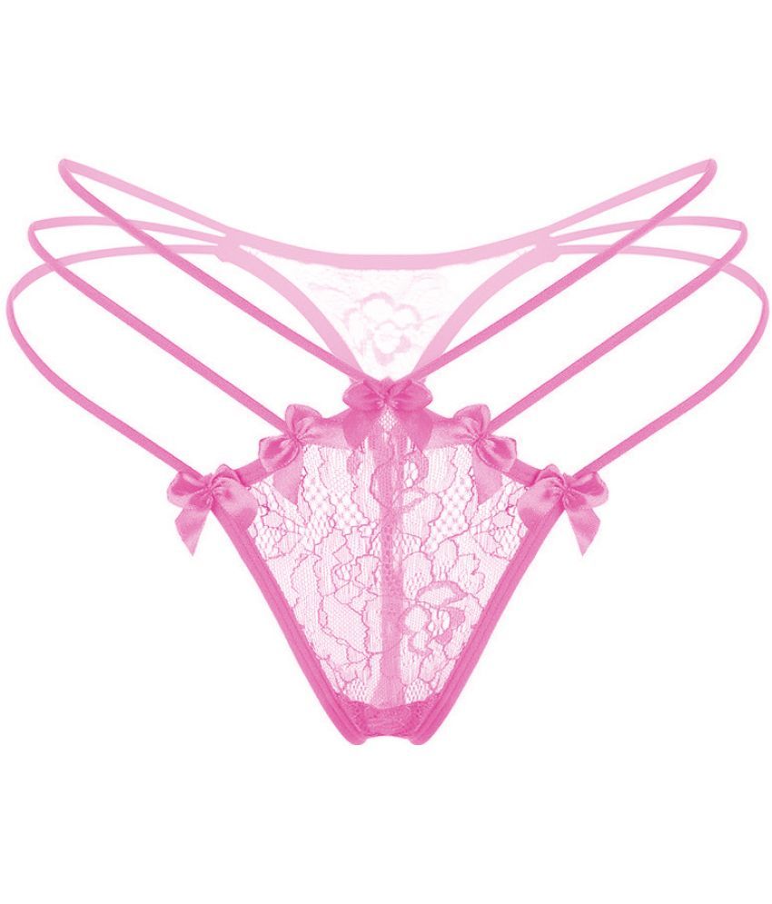     			FIHA Pack of 1 Lace Thongs For Women ( Pink )