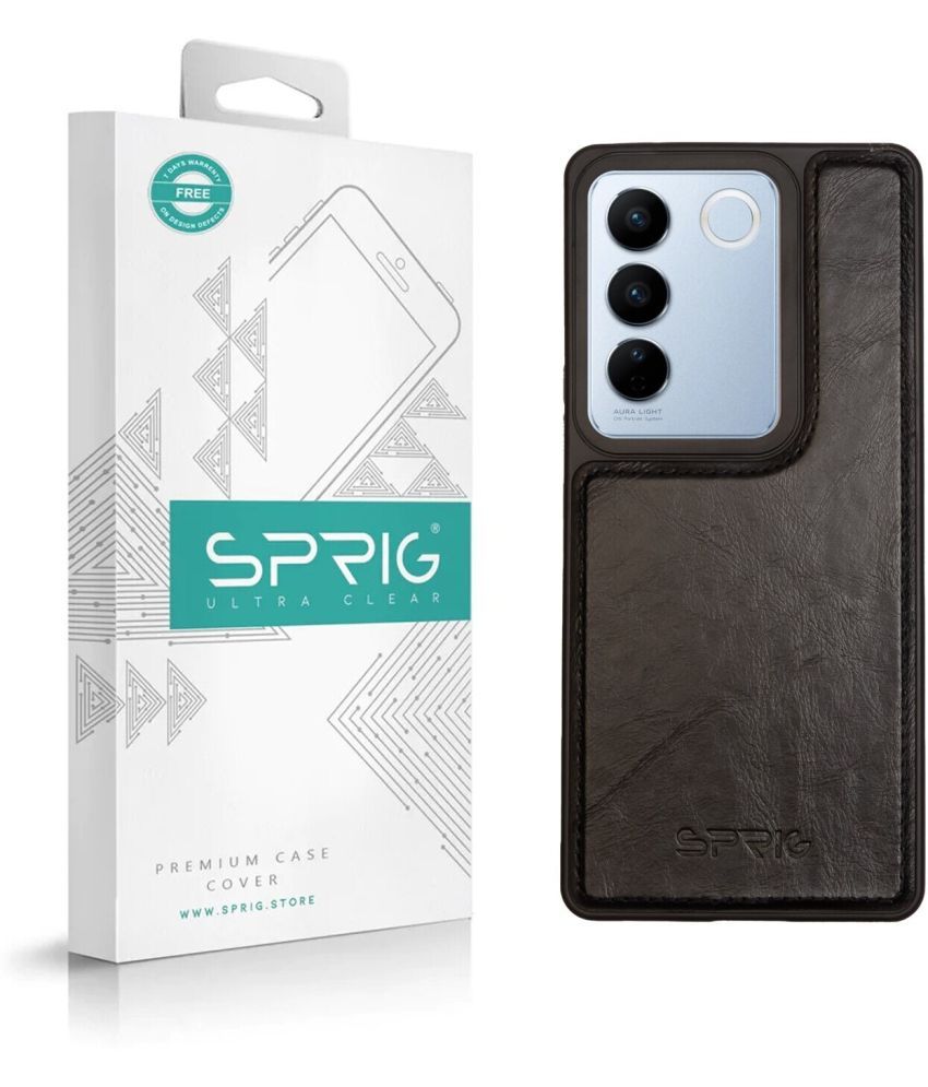     			Sprig Plain Cases Compatible For Leather Vivo V27 Pro 5G ( Pack of 1 )