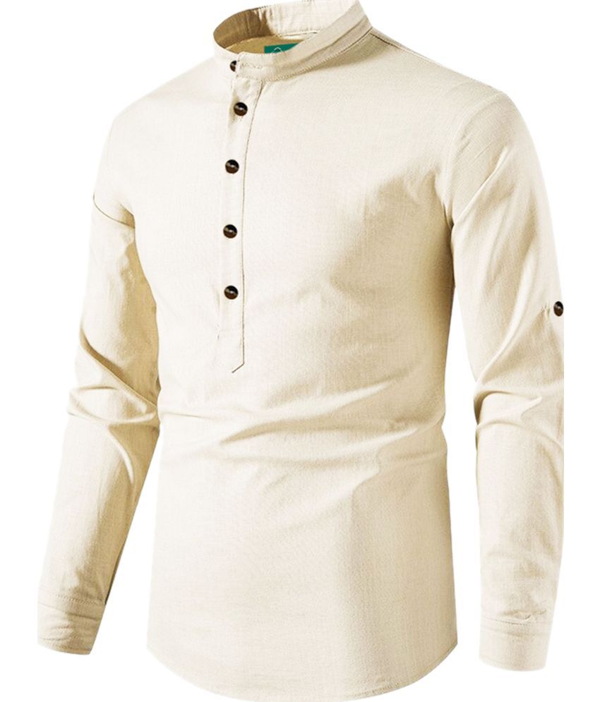     			VIMASUTI Beige Cotton Blend Men's Regular Kurta ( Pack of 1 )