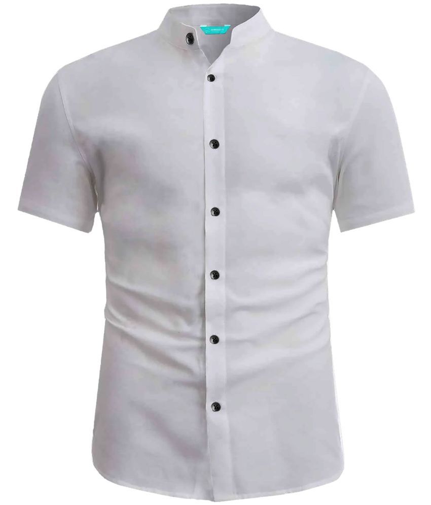     			VIMASUTI Cotton Blend Slim Fit Solids Half Sleeves Men's Casual Shirt - White ( Pack of 1 )