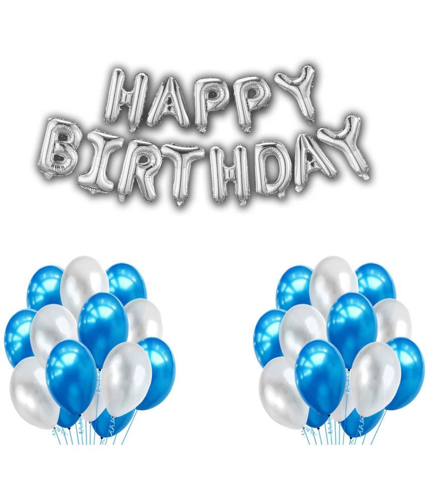     			CRAZYKART Balloon & Happy Birthday Foil Balloon Theme  Birthday Decoration Items For Boys Party Decoration Kit Balloon Combo Pack Of 31 Pcs Blue