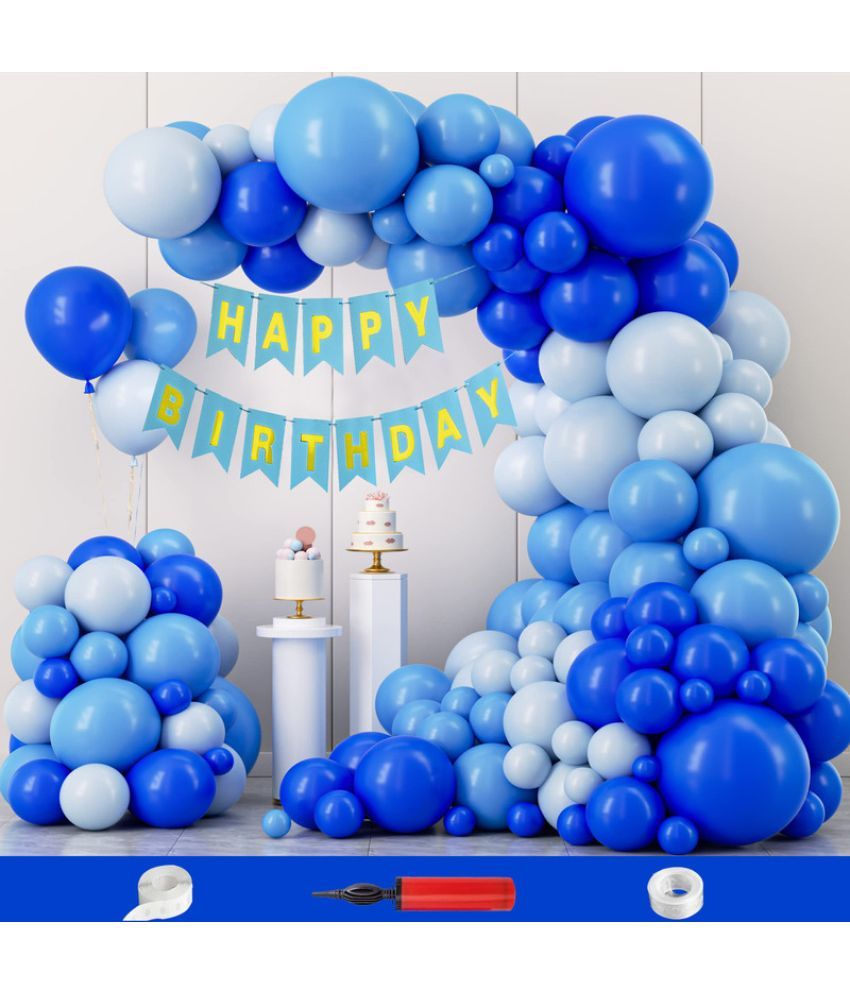     			CRAZYKART Balloon Theme  Birthday Decoration Items For Boys Party Decoration Kit Balloon Combo Pack Of 104 Pcs Blue