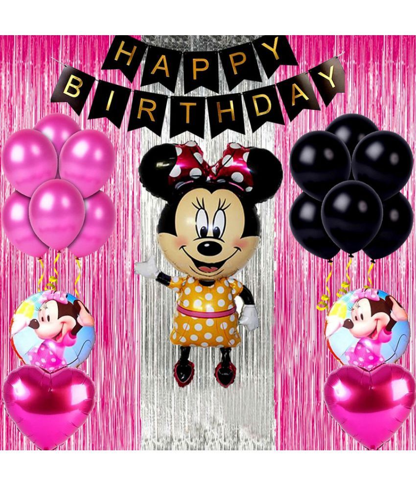     			CRAZYKART Minnie Mouse Theme  Birthday Decoration Items For Girls Party Decoration Kit Balloon Combo Pack Of 39 Pcs Pink