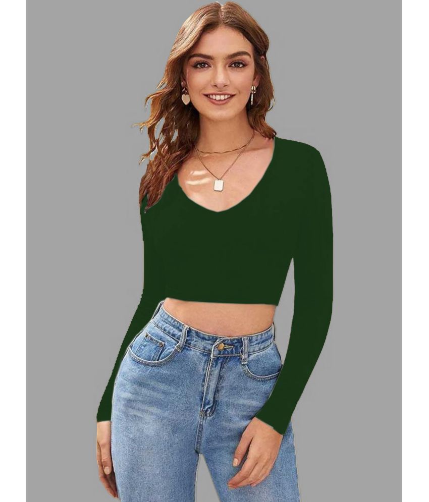     			Dream Beauty Fashion Green Polyester Women's Crop Top ( Pack of 1 )