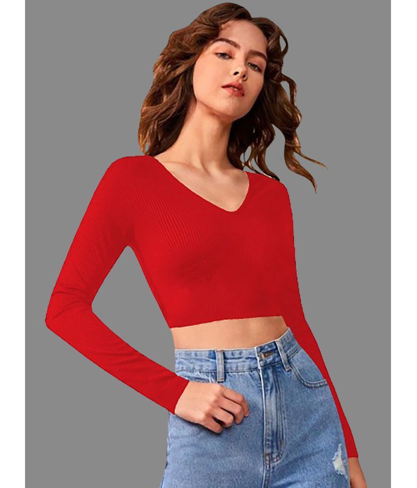     			Dream Beauty Fashion Red Polyester Women's Crop Top ( Pack of 1 )