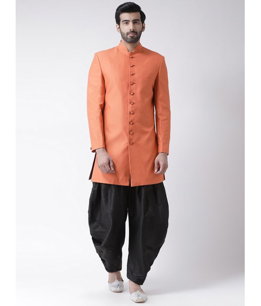     			Hangup Orange Viscose Regular Fit Men's Kurta Pyjama Set ( Pack of 1 )