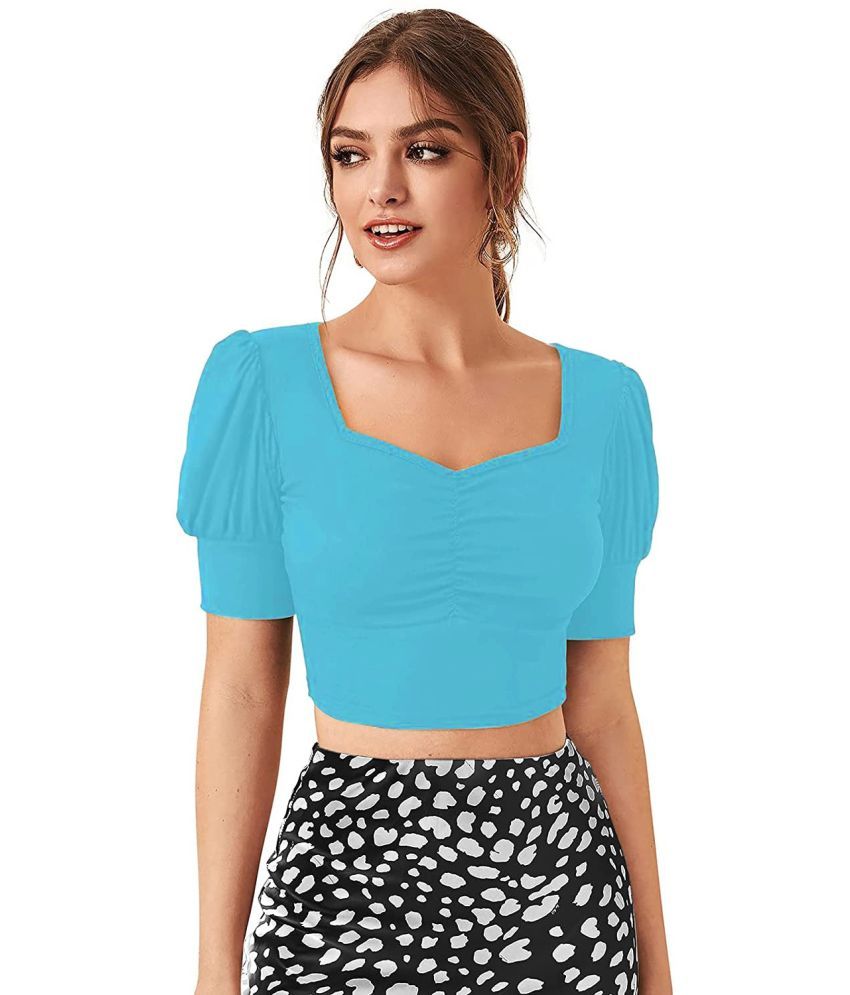     			Istyle Can Light Blue Polyester Women's Crop Top ( Pack of 1 )