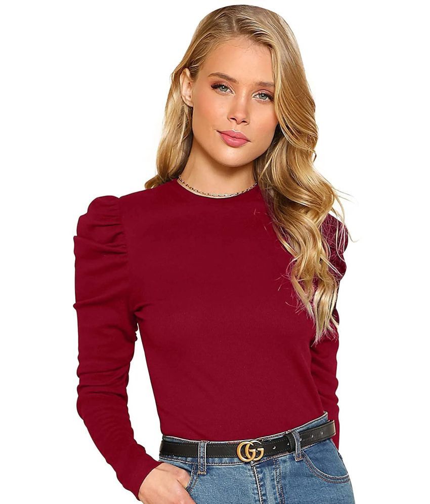     			Istyle Can Maroon Lycra Women's Regular Top ( Pack of 1 )