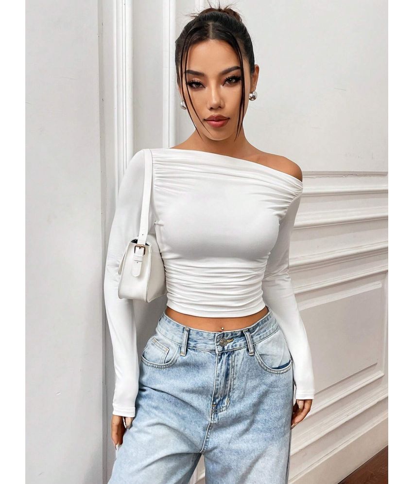     			Istyle Can White Polyester Women's Crop Top ( Pack of 1 )