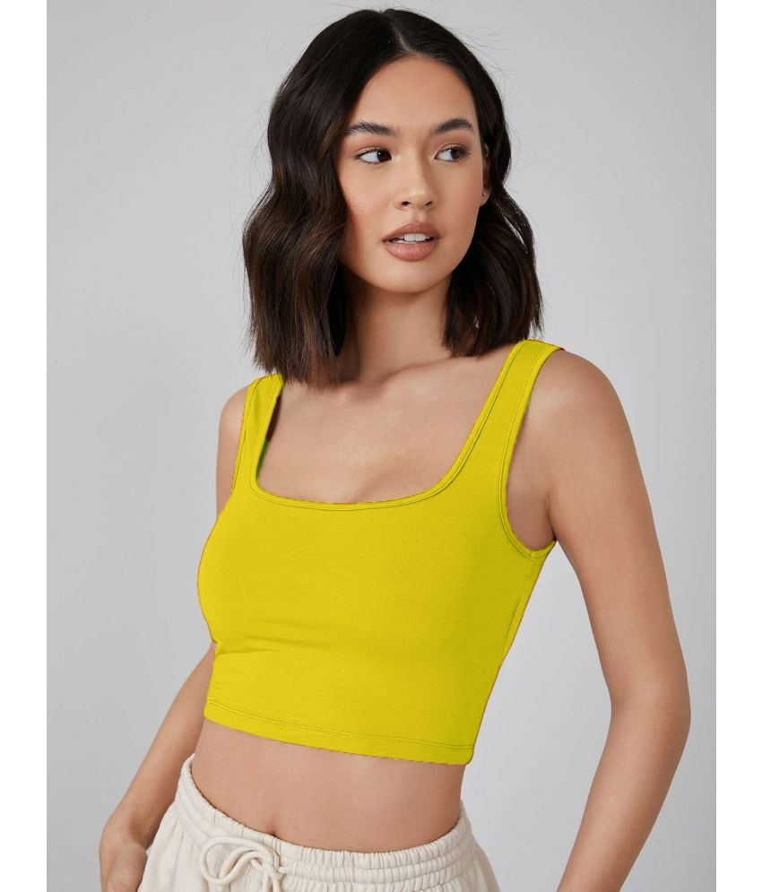     			Istyle Can Yellow Hosiery Women's Crop Top ( Pack of 1 )