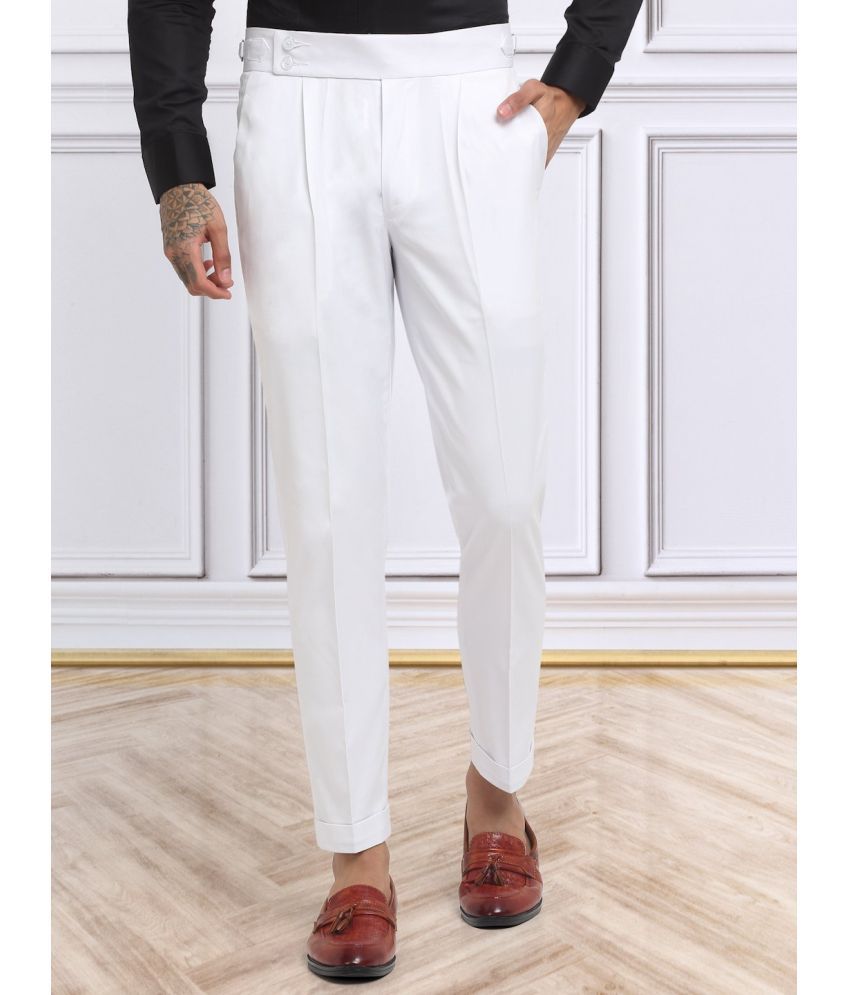     			Klotthe Slim Pleated Men's Formal Trouser - White ( Pack of 1 )