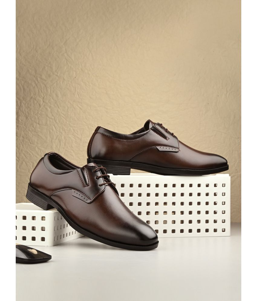     			Port Brown Men's Derby Formal Shoes