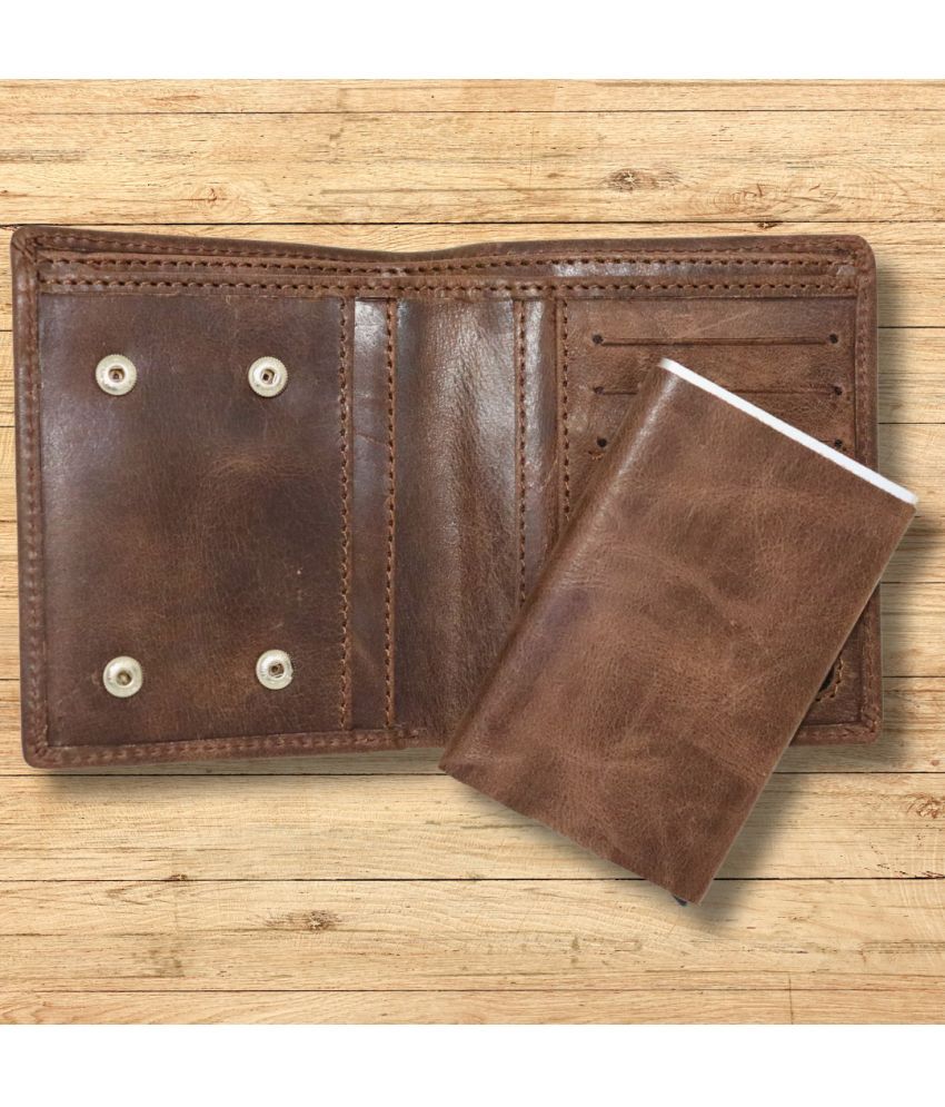     			STRONG HORNS 100% Leather Solid Men's Regular Wallet With 10 Slots For Card ( Brown , Pack of 1 )