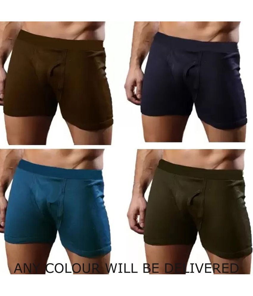     			Cavenders Pack of 4 Cotton Blend Trunks For Men's ( Lime Green )