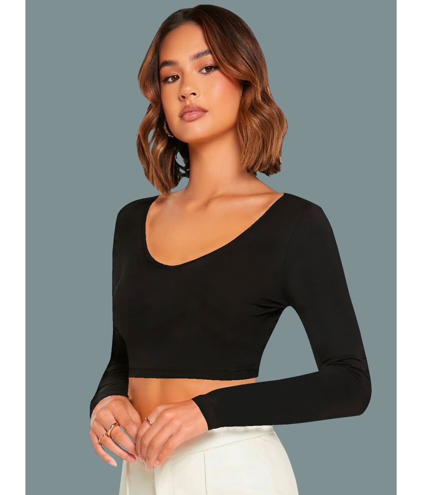     			Dream Beauty Fashion Black Polyester Women's Crop Top ( Pack of 1 )