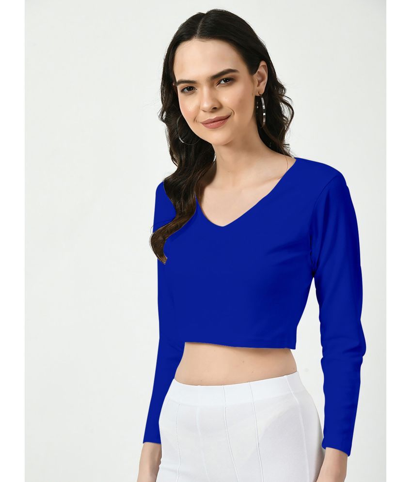     			Dream Beauty Fashion Blue Polyester Women's Crop Top ( Pack of 1 )