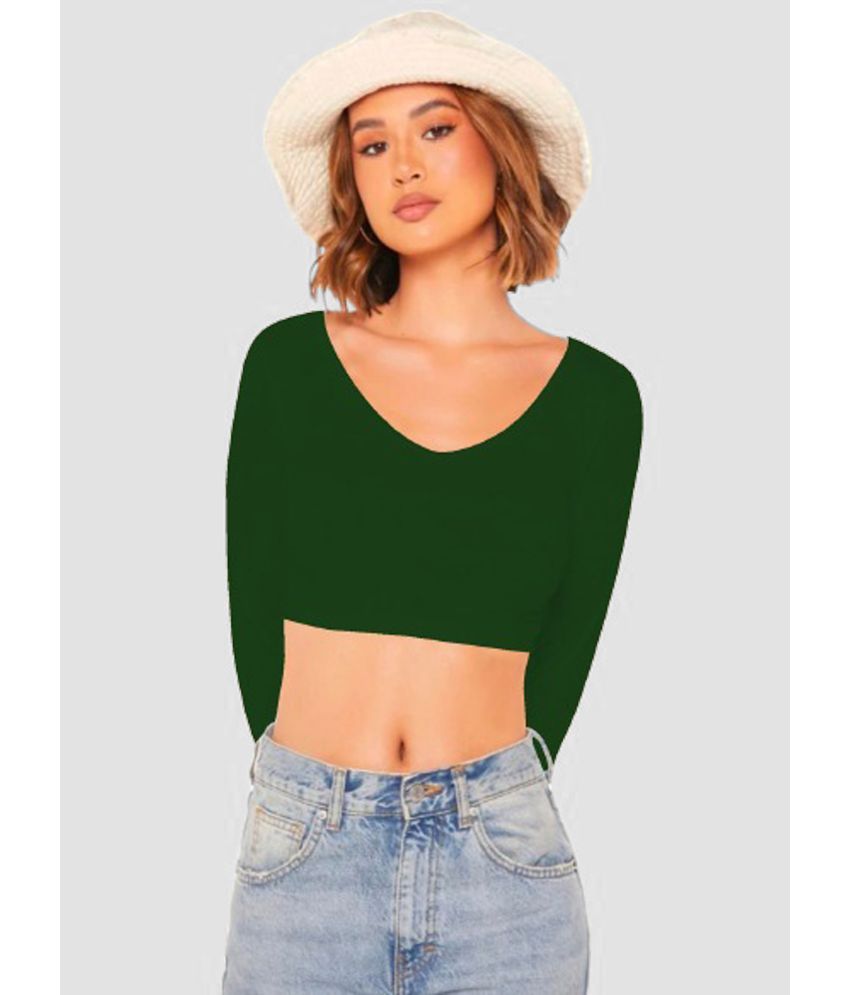     			Dream Beauty Fashion Green Polyester Women's Crop Top ( Pack of 1 )