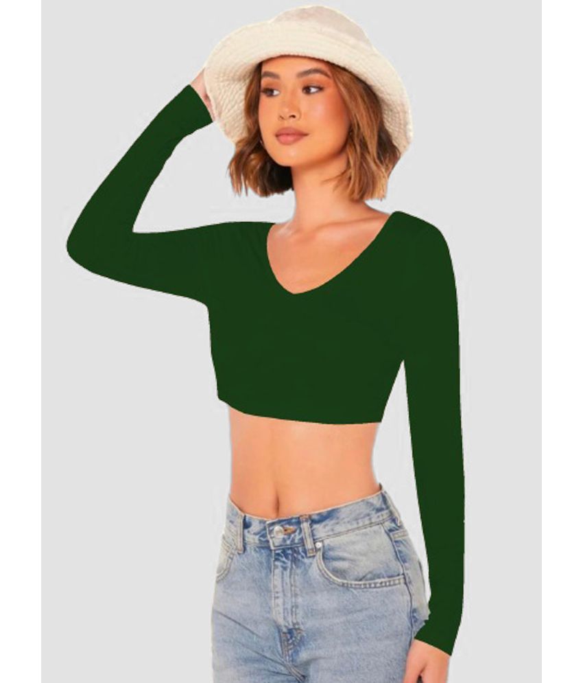     			Dream Beauty Fashion Green Polyester Women's Crop Top ( Pack of 1 )