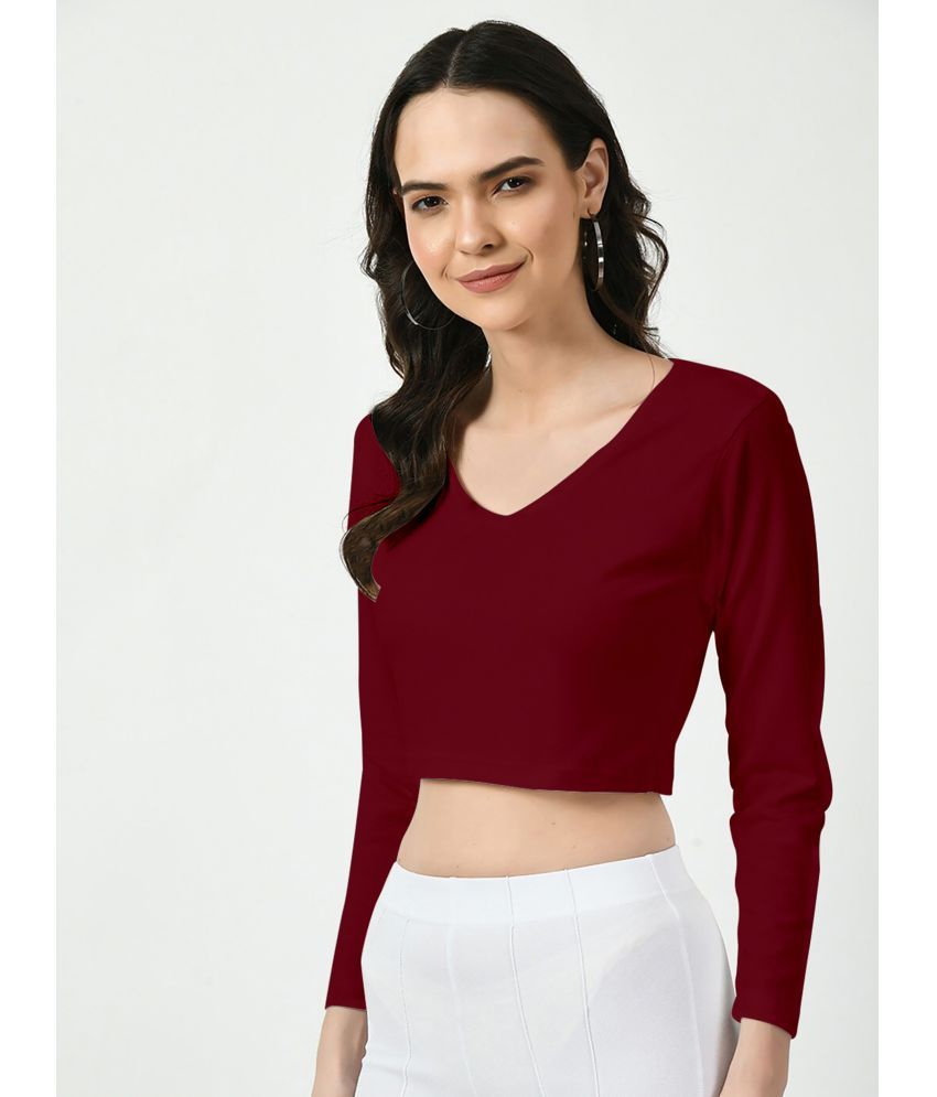     			Dream Beauty Fashion Maroon Polyester Women's Crop Top ( Pack of 1 )