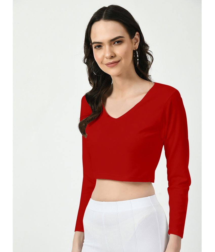     			Dream Beauty Fashion Red Polyester Women's Crop Top ( Pack of 1 )