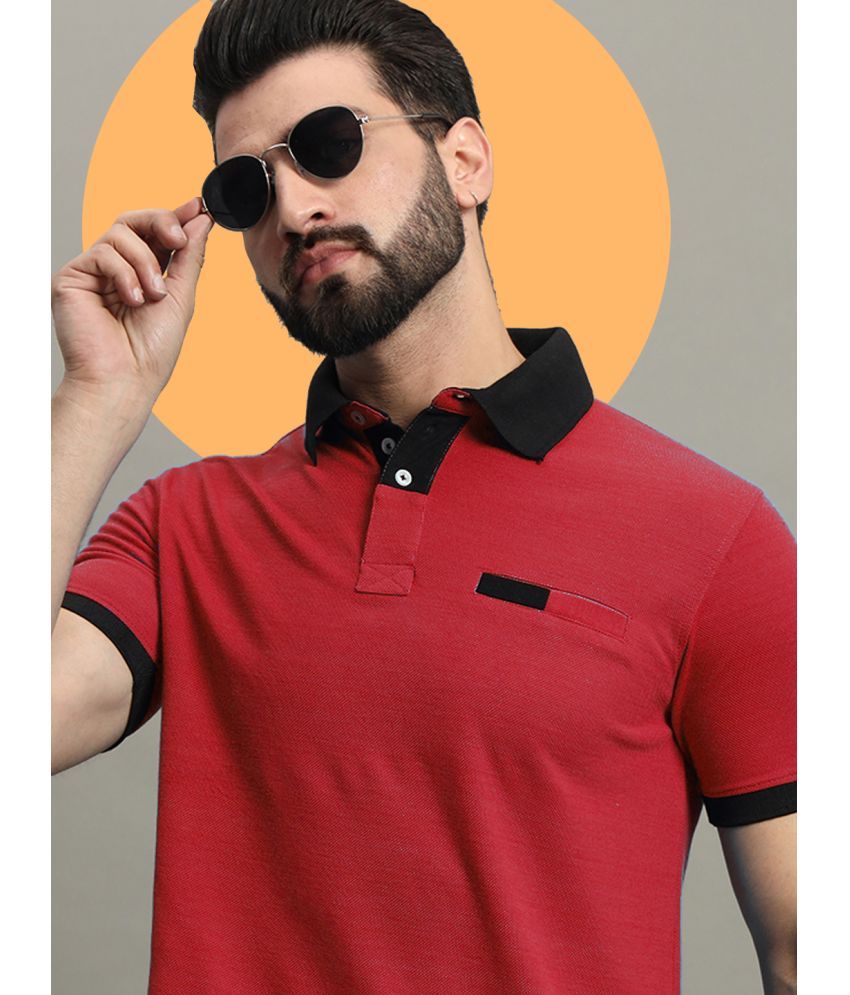     			GET GOLF Pack of 1 Cotton Blend Regular Fit Solid Half Sleeves Men's Polo T Shirt ( Red )