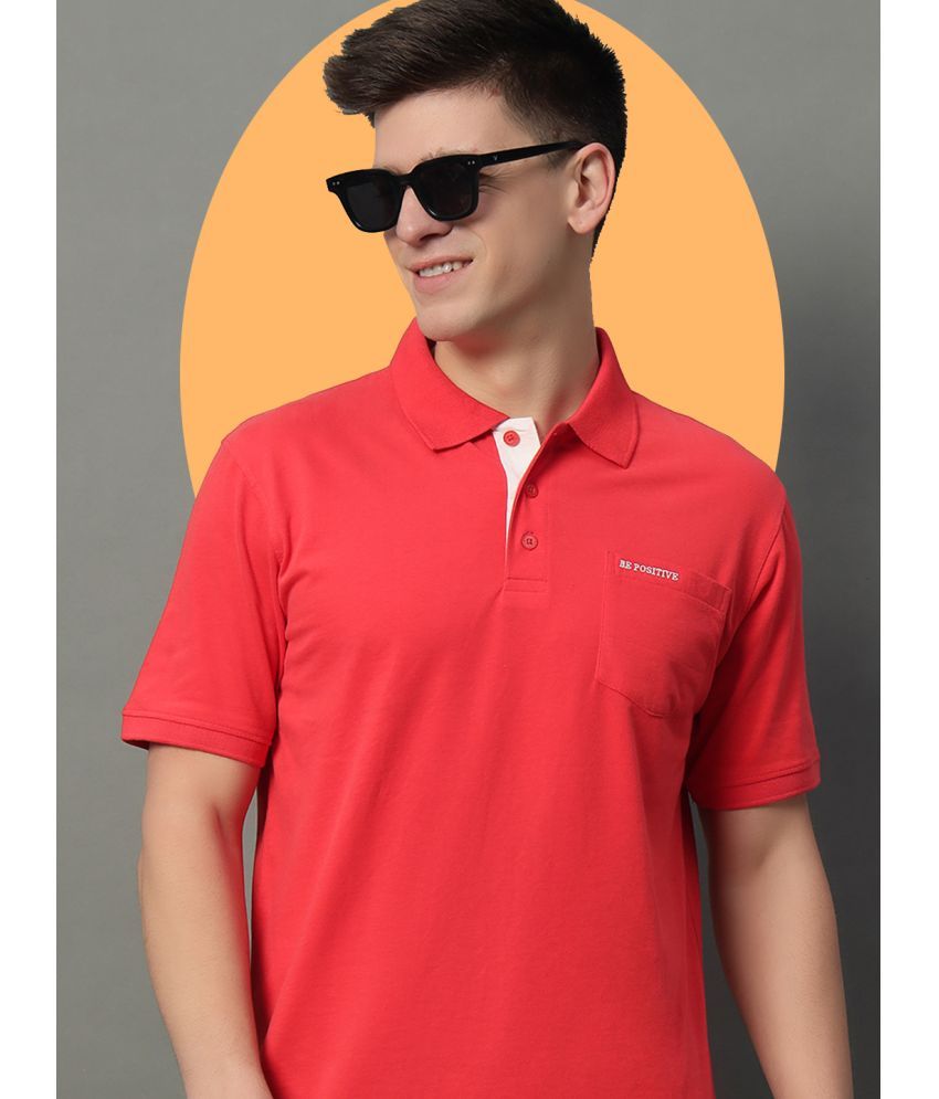     			GET GOLF Pack of 1 Cotton Blend Regular Fit Solid Half Sleeves Men's Polo T Shirt ( Red )