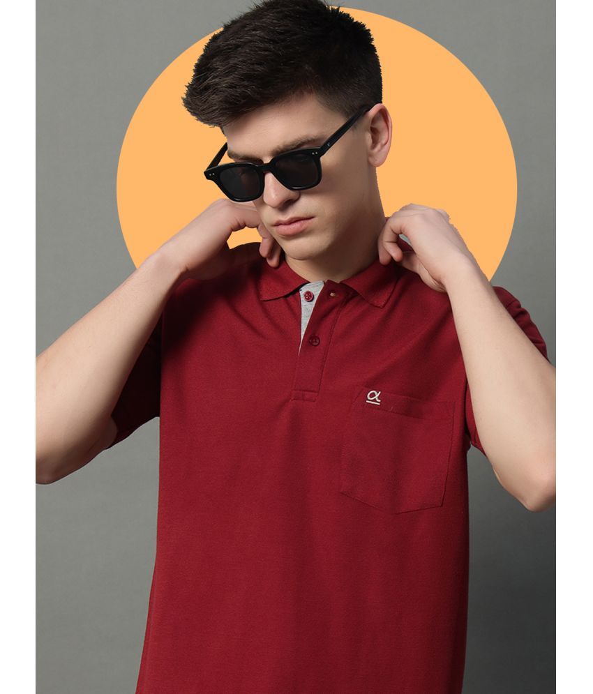     			GET GOLF Pack of 1 Cotton Blend Regular Fit Solid Half Sleeves Men's Polo T Shirt ( Maroon )