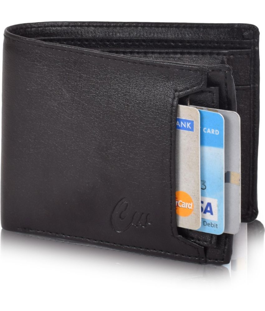     			Sonrisa 100% Leather Solid Men's Regular Wallet With 9 Slots For Card ( Black , Pack of 1 )