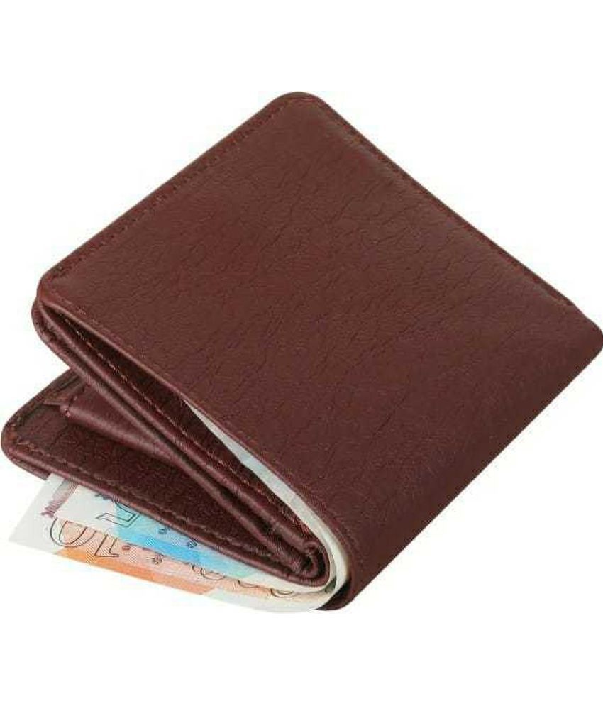     			Sonrisa PU Solid Men's Regular Wallet With 10 Slots For Card ( Brown , Pack of 1 )