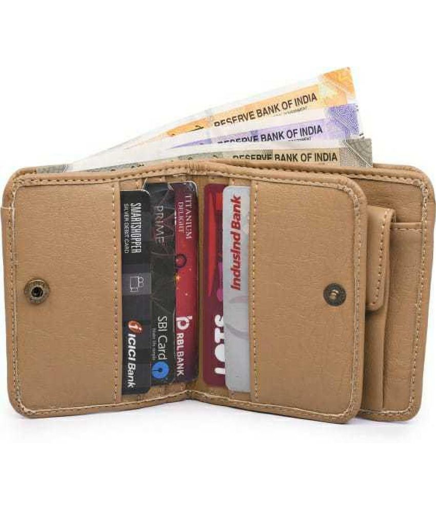     			Sonrisa PU Solid Men's Regular Wallet With 10 Slots For Card ( Beige , Pack of 1 )