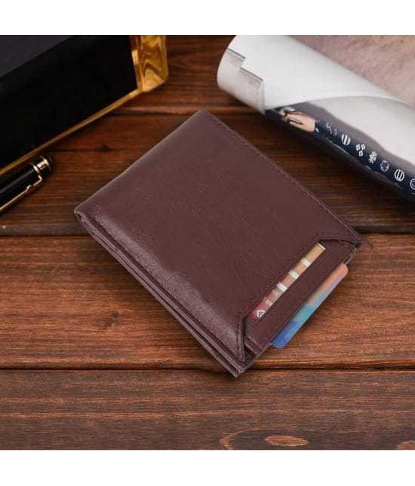     			Sonrisa PU Solid Men's Regular Wallet With 9 Slots For Card ( Brown , Pack of 1 )