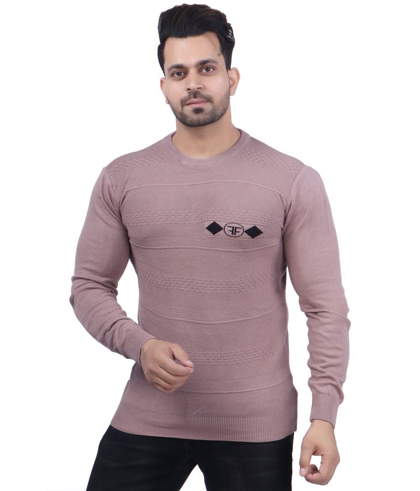     			FEVERFEW Cotton Blend Round Neck Men's Full Sleeves Pullover Sweater - Multicolor ( Pack of 1 )