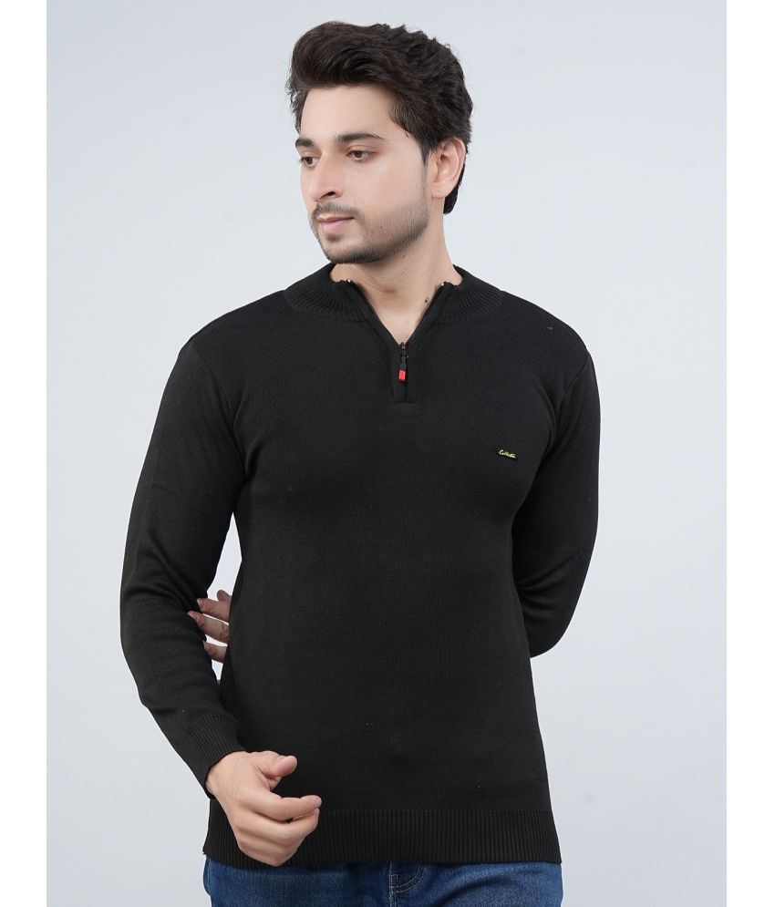     			FEVERFEW Cotton Blend V-Neck Men's Full Sleeves Pullover Sweater - Black ( Pack of 1 )