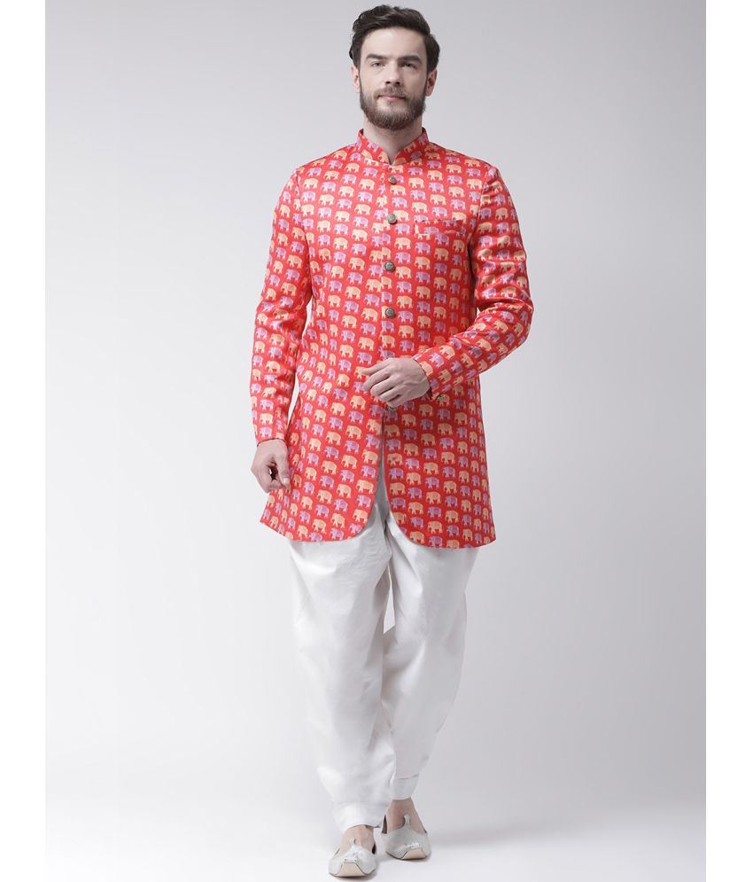     			Hangup Red Viscose Regular Fit Men's Kurta Pyjama Set ( Pack of 1 )