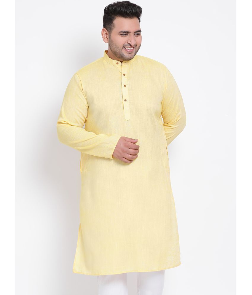     			Hangup Yellow Linen Men's Regular Kurta ( Pack of 1 )