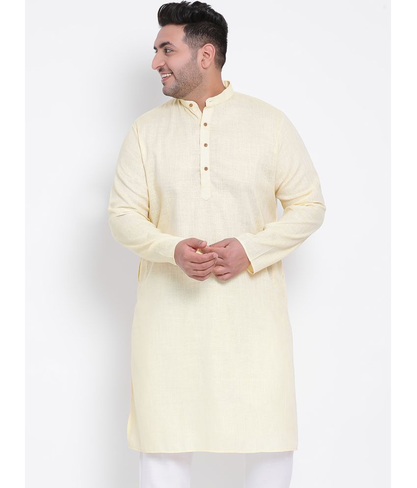     			Hangup Yellow Linen Men's Regular Kurta ( Pack of 1 )