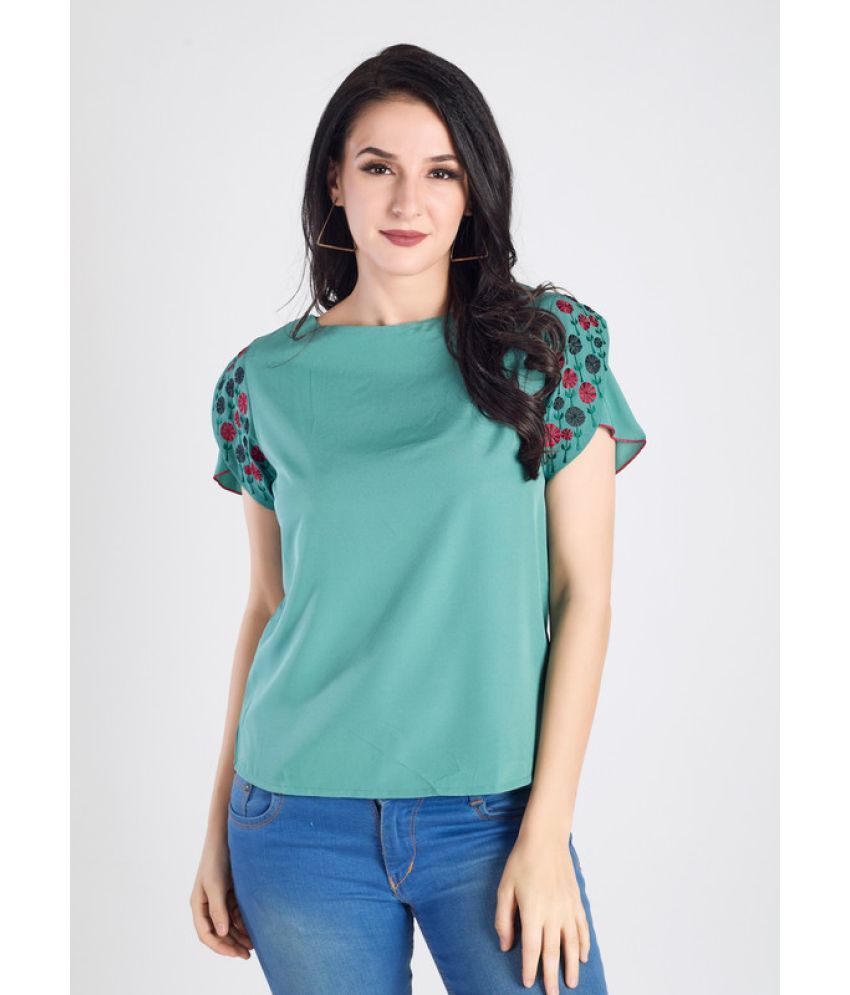     			Mantra Fashion Green Polyester Women's Regular Top ( Pack of 1 )