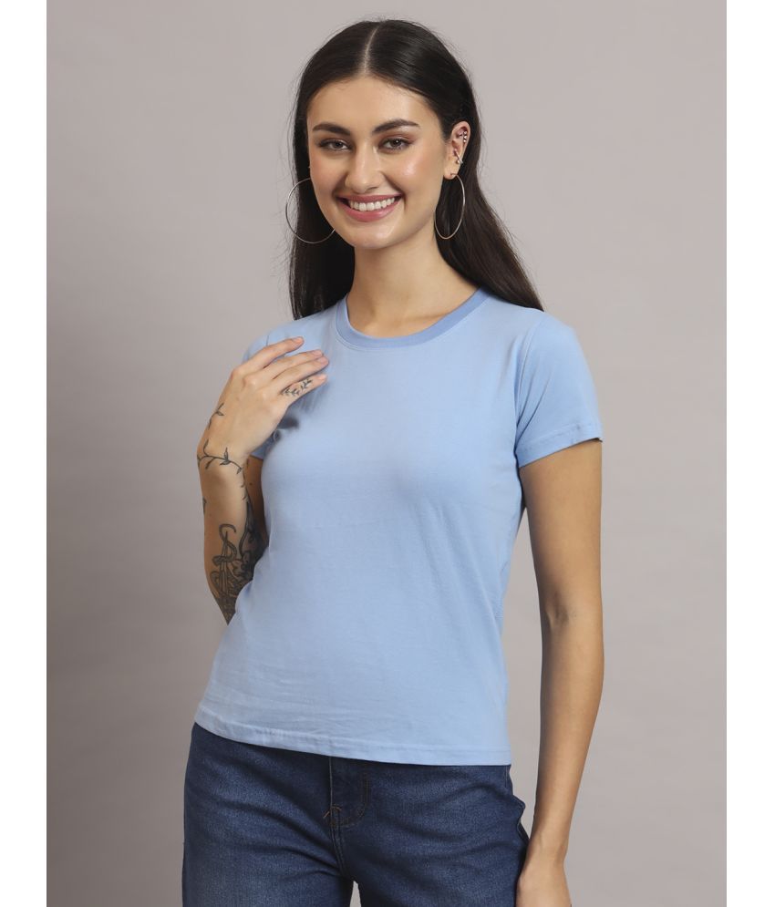     			OWO THE LABEL Blue Cotton Lycra Tees - Single